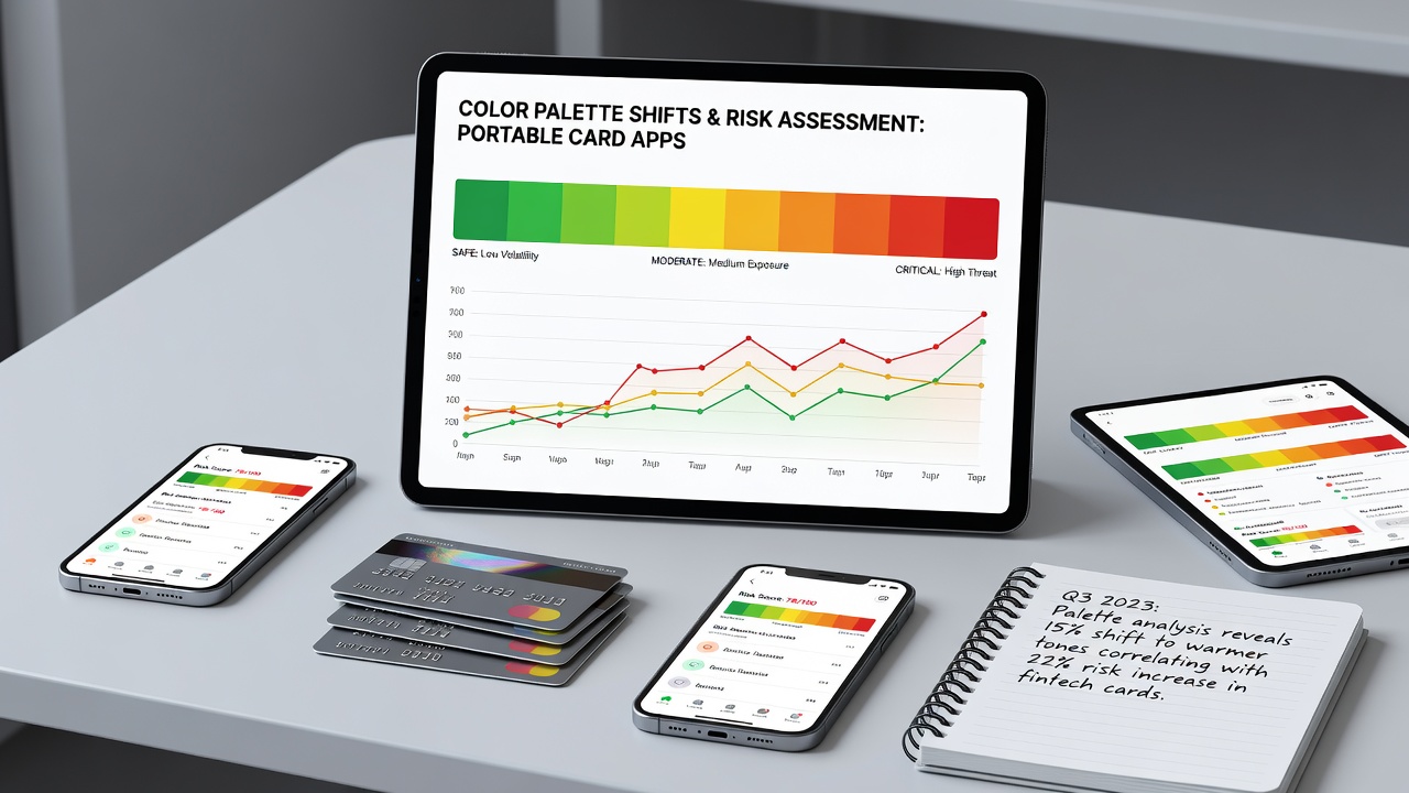 Data visualization of color shifts mapped to user risk metrics in card applications