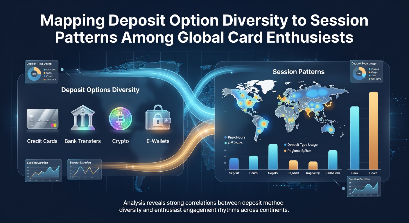 Global card players engaging with diverse deposit methods on mobile and desktop platforms showing varied session behaviors