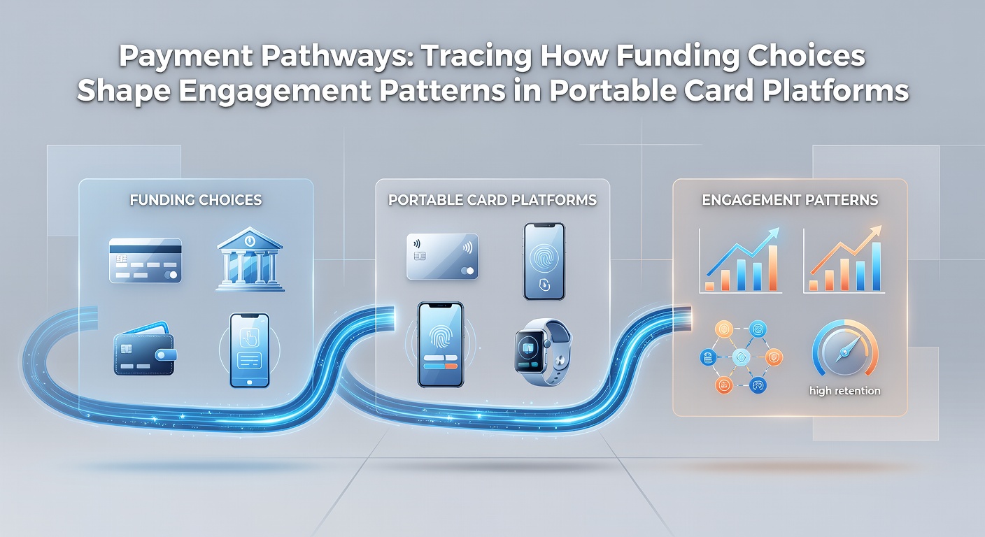 Mobile payment interface showing various funding options on a portable card platform dashboard